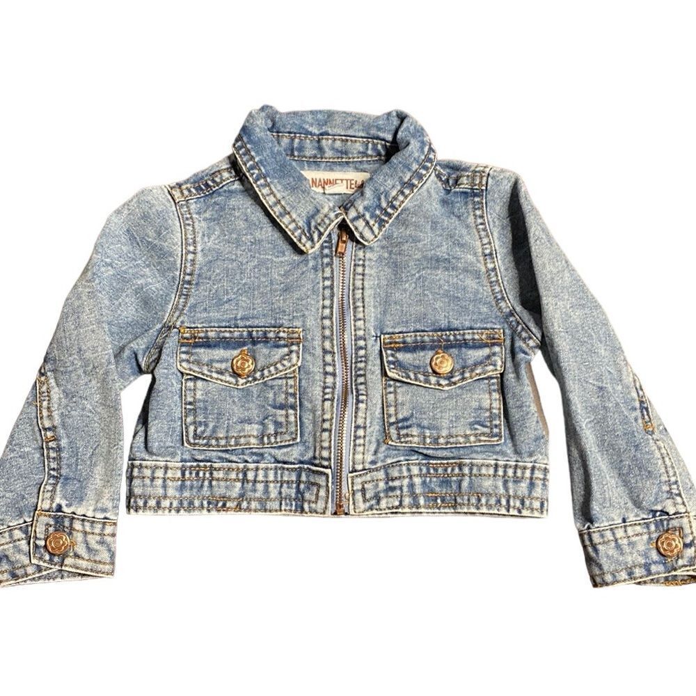 NANNETTE Baby 2T Zip Denim Jean Jacket